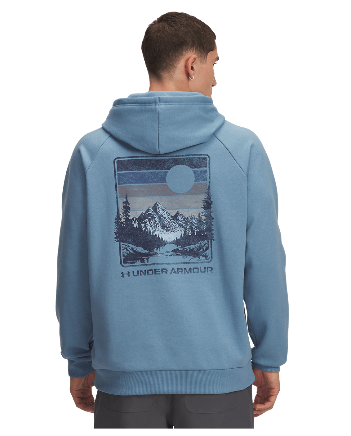 Under Armour Rival Fleece Graphic OD Hoodie Blue Smoke