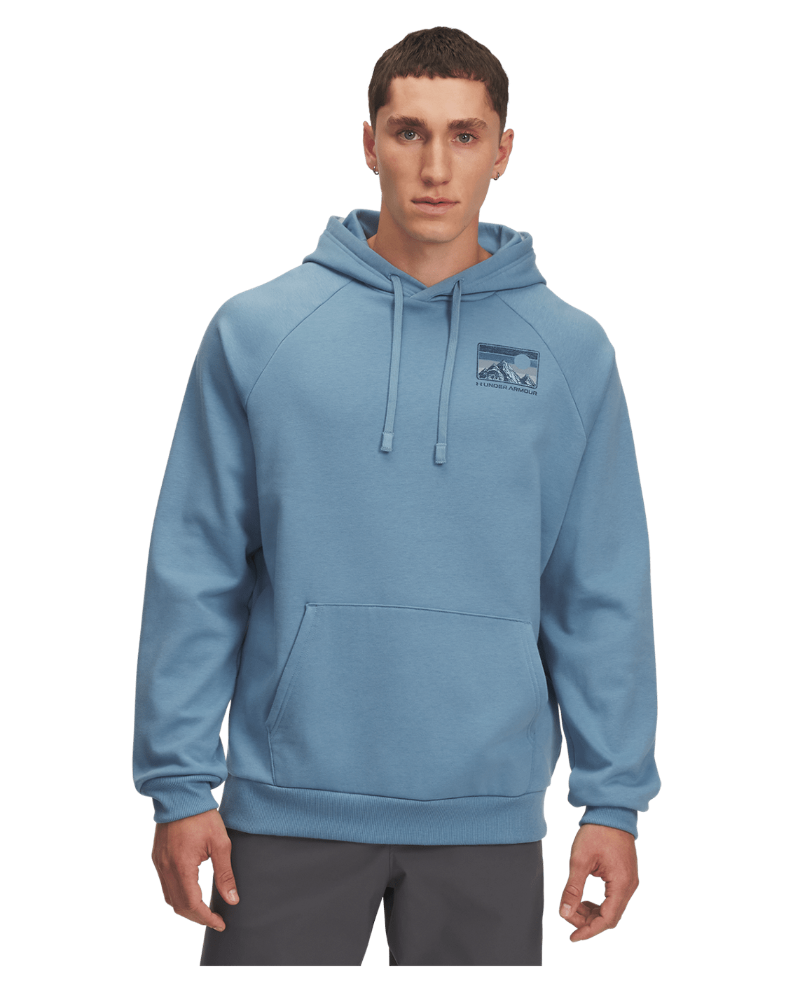 Under Armour Rival Fleece Graphic OD Hoodie Blue Smoke