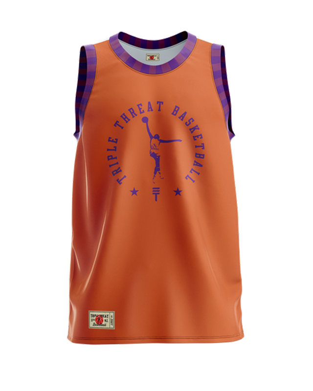 Triple Threat Player Singlet Orange/Purple