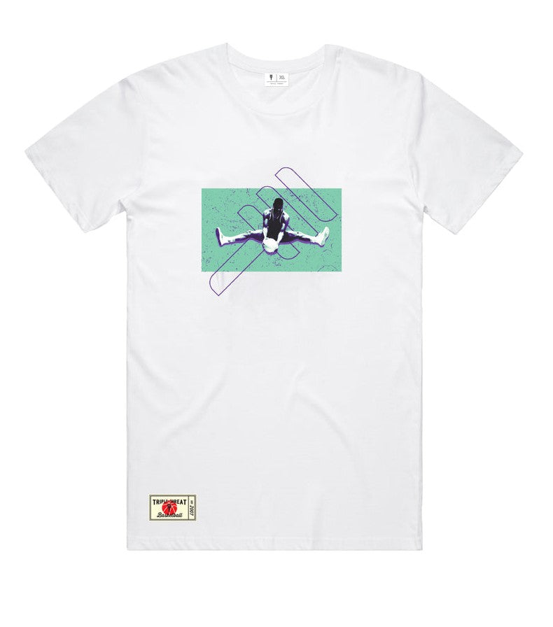 Triple Threat Heavy Weight Hang Time Tee White