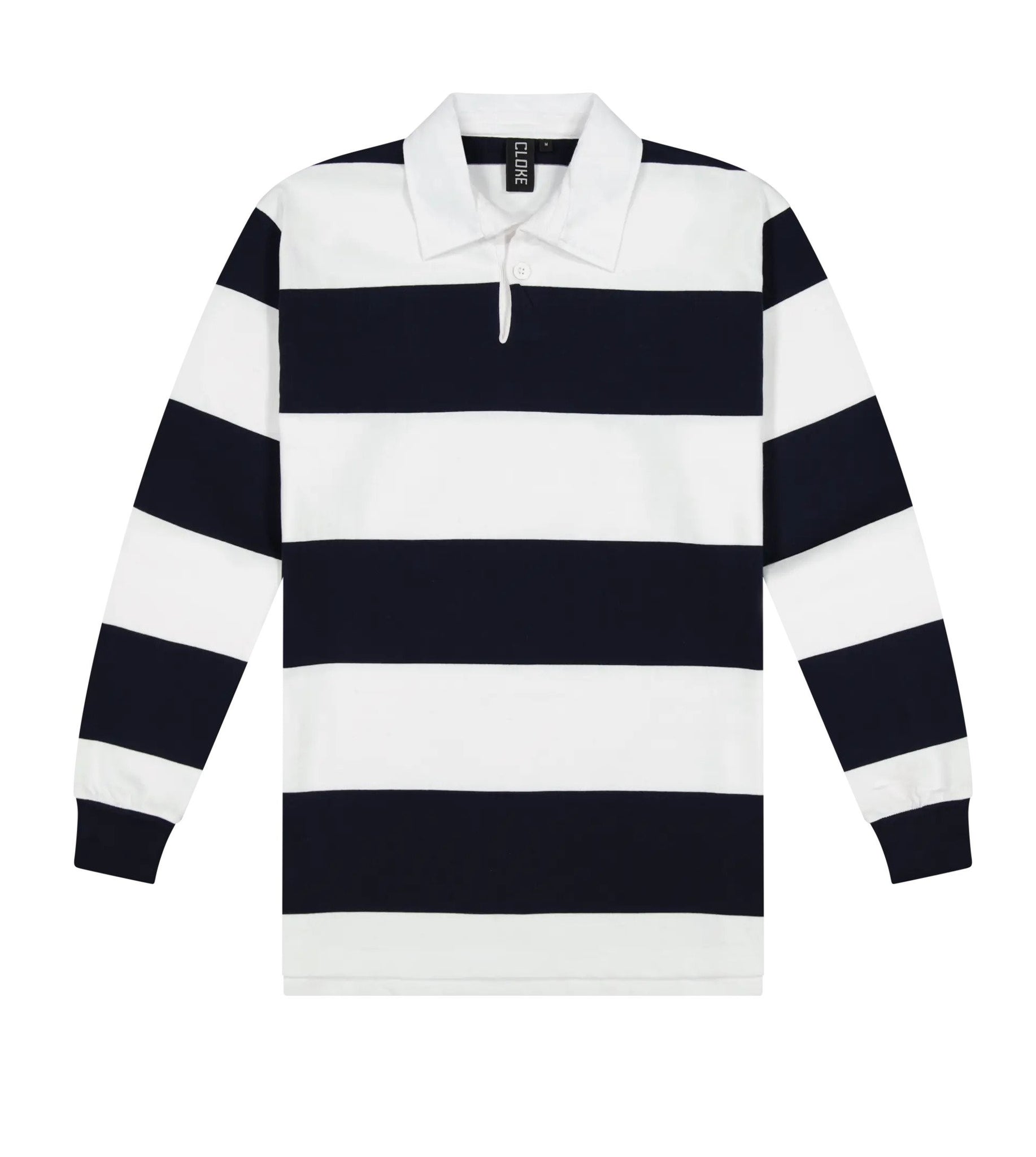 Striped Long Sleeve Rugby Jersey Navy/White
