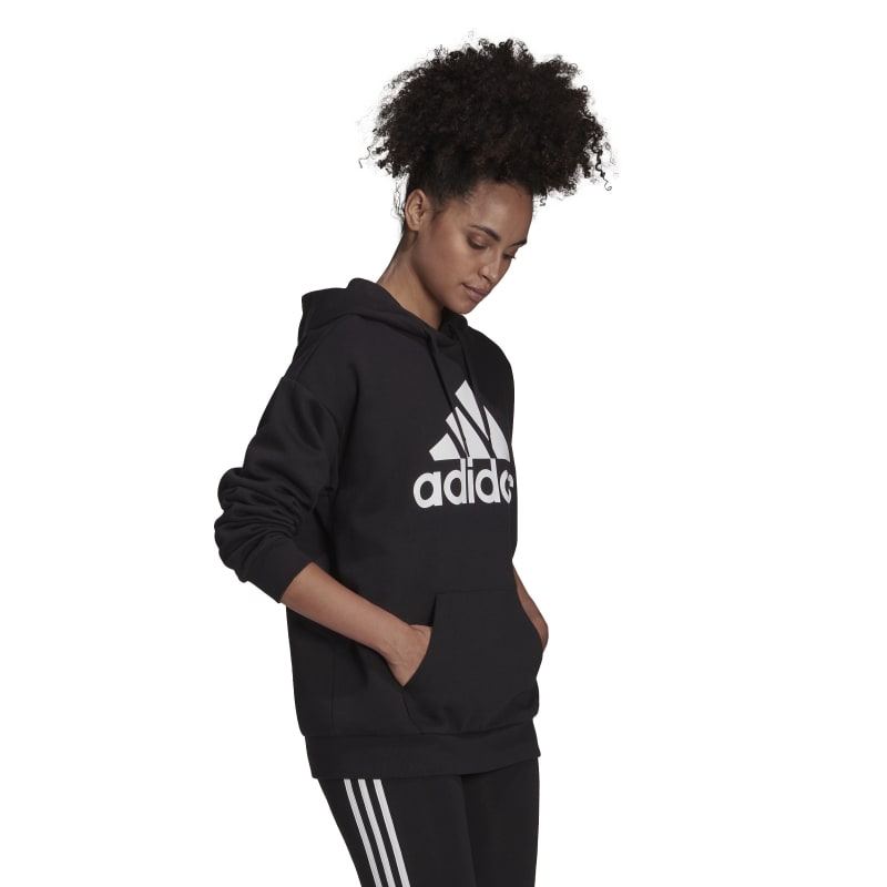 Adidas Womens Big Logo Fleece Hoodie Black