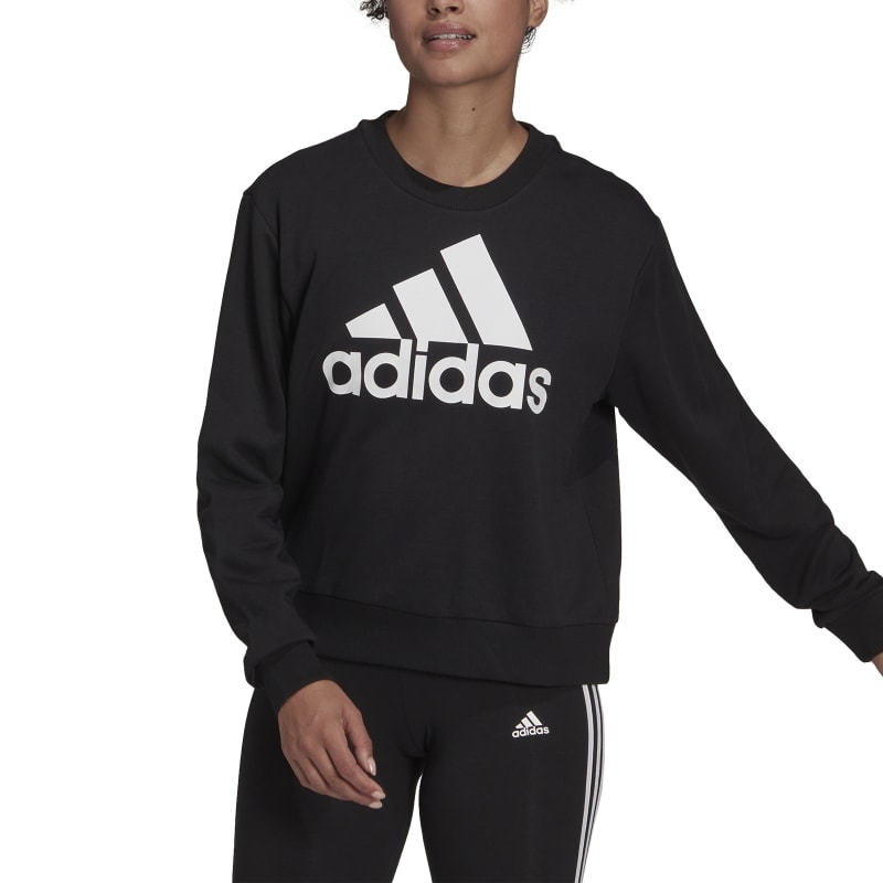 Adidas Womens Big Logo FT Crew Black