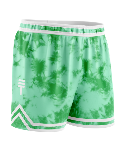 Triple Threat Tie Dye Basketball Short Mint & Green