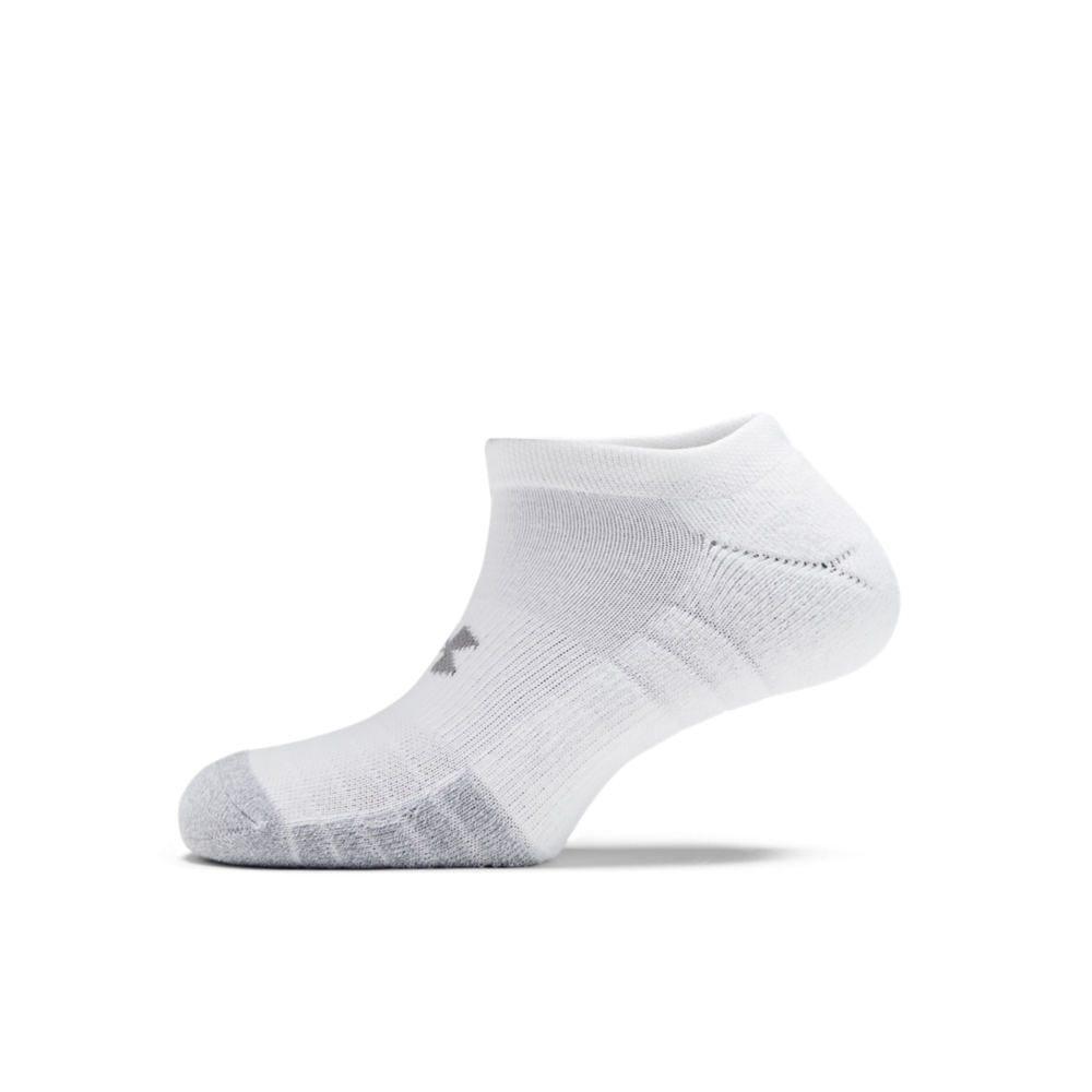 Under Armour HeatGear® No Show Socks 3-Pack White