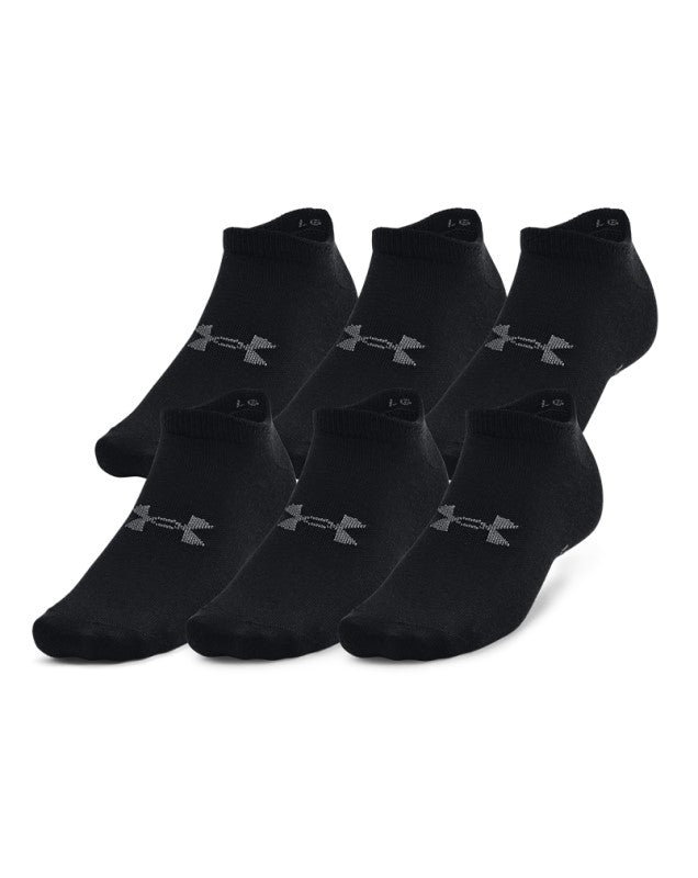 Under Armour Essential No Show Socks - 6-Pack Black