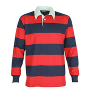 Striped Long Sleeve Rugby Jersey Navy/Red