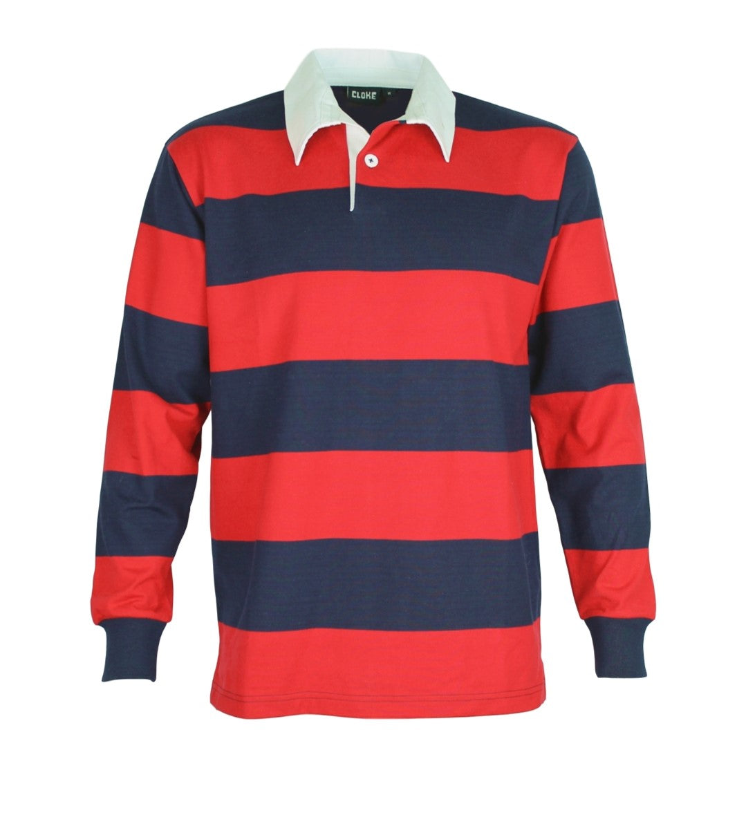 Striped Long Sleeve Rugby Jersey Navy/Red
