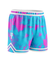 Triple Threat Kids Tie Dye Basketball Short Blue/Pink